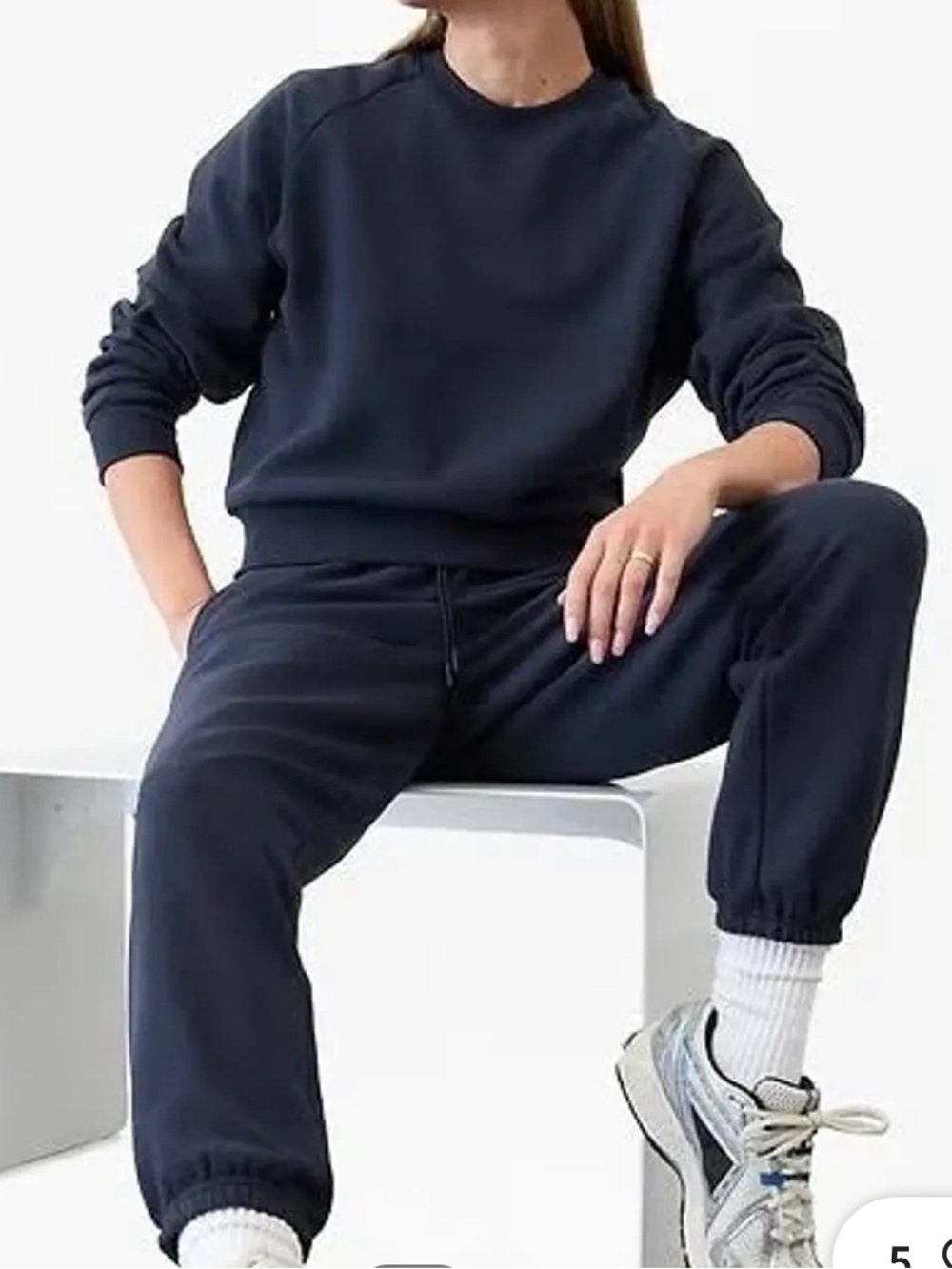 Athleta Easy Fleece Navy Crewneck Sweatshirt - Women Small